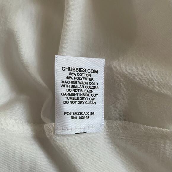 Chubbies Tee Shirt Graphic Short Sleeve White Size Medium - Picture 9 of 9
